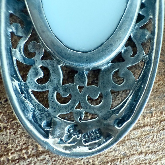 Samuel B. Mother of Pearl Shell and Sterling Silver Drop Earrings - Picture 7 of 9